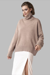 Versatile Solid Turtleneck Euro Sweater