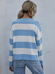 Round Neck Long Sleeve Knitted Sweater
