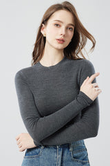 Seamless Wool Mock Neck Base Layer