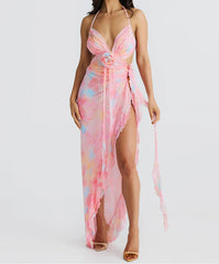 Backless Halter Lace Up Midi Dress