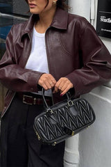 Casual Leather Long-Sleeve Vacation Jacket