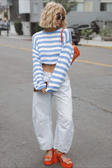 Minimalist Striped Light Loose Design Knit Sweater