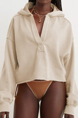 Loose V-neck Fashionable Hoodie