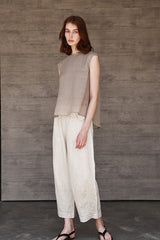 Linen Cropped Balloon Pants