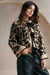 Slouchy Leopard Knitwear Cardigan