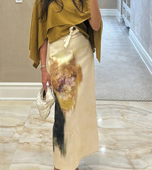 Versatile Printed High Waist Skirt