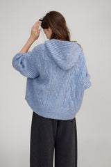Cable Knit Hooded Soft Wool Cardigan