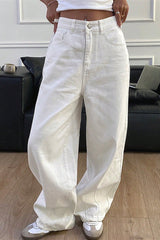 High-Street Retro Straight Leg Wide-Leg Jeans