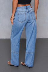 Classic Washed Mid-Rise Versatile Jeans
