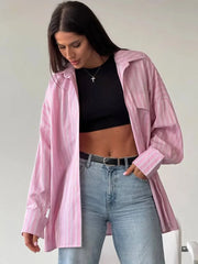 Loose Stripe Print Blouse