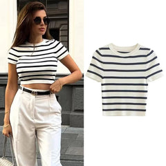 White Basic Knit Top