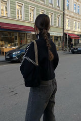 Street Chic Turtleneck Colorblock Pullover Sweater