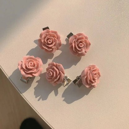 Pink Rose Flower Heart Hair Accessory