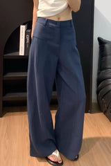 Relaxed Linen Wide Leg Draped Pants