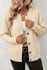 Cable Knit Patch Pocket Cardigans