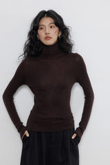 Soft Wool Turtleneck Fitted Stretchy Base Layer