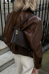 Casual Leather Long-Sleeve Vacation Jacket