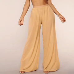 Sheer Mesh Wide Leg Beach Pant