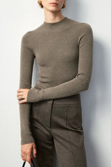 Seamless Merino Mock Neck Washable Knit Base Layer