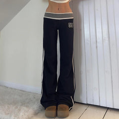 Striped Patchwork Bootcut Pant