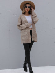 Solid Color Knitted Cardigan Sweater
