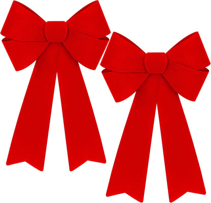 Red Velvet Christmas Bows - Set of 2