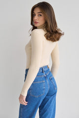High Neck Pullover Slouchy Knit Sweater