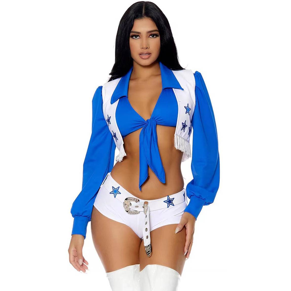 Uniform School Cheerleader Cowboys High Shorts Top Girl Sports Sexy Costume Set