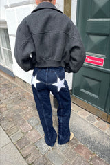 Contrast Patchwork Y2K Retro Star Back Casual Jeans