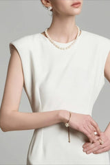 Sleeveless High Waist Slim Work Dress