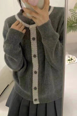 Vintage Lace Trimmed Knit Christmas Cardigan