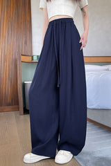 Linen Relaxed Draped Straight Leg Pants