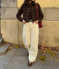 Brown Suede Single Breasted Coat