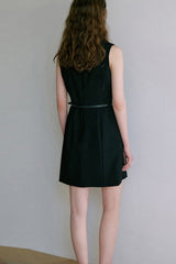 Sleeveless Cinched A Line Chic Work Dress