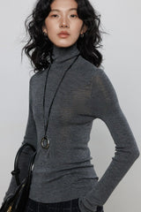 Soft Wool Turtleneck Fitted Stretchy Base Layer