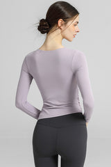 Chic Padded Slim Long Sleeve Yoga Base Layer