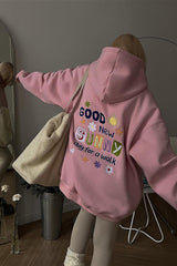 Embroidered Loose Short Hoodie