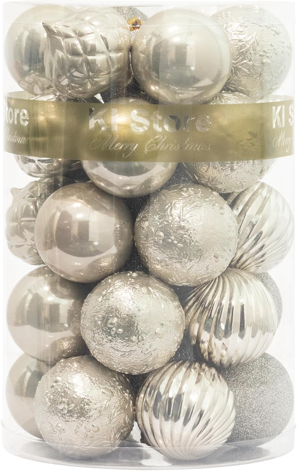 White Christmas Ball Ornaments - Set of 20, 3.15-Inch - Hooks Included for Xmas Trees and Holiday Decor