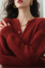 Vintage Relaxed Short Christmas Cardigan