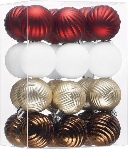 Shatterproof White Christmas Ball Ornament Set - 24ct