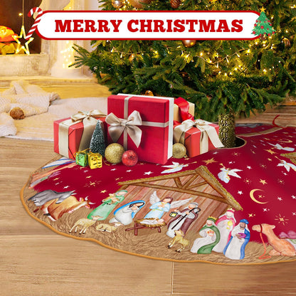 Nativity Christmas Tree Skirt - 48 Inches