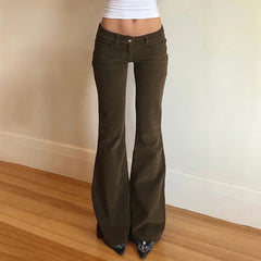 Low Waist Corduroy Bootcut Pant
