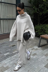 Casual Minimalist Turtleneck Oversized Sweater