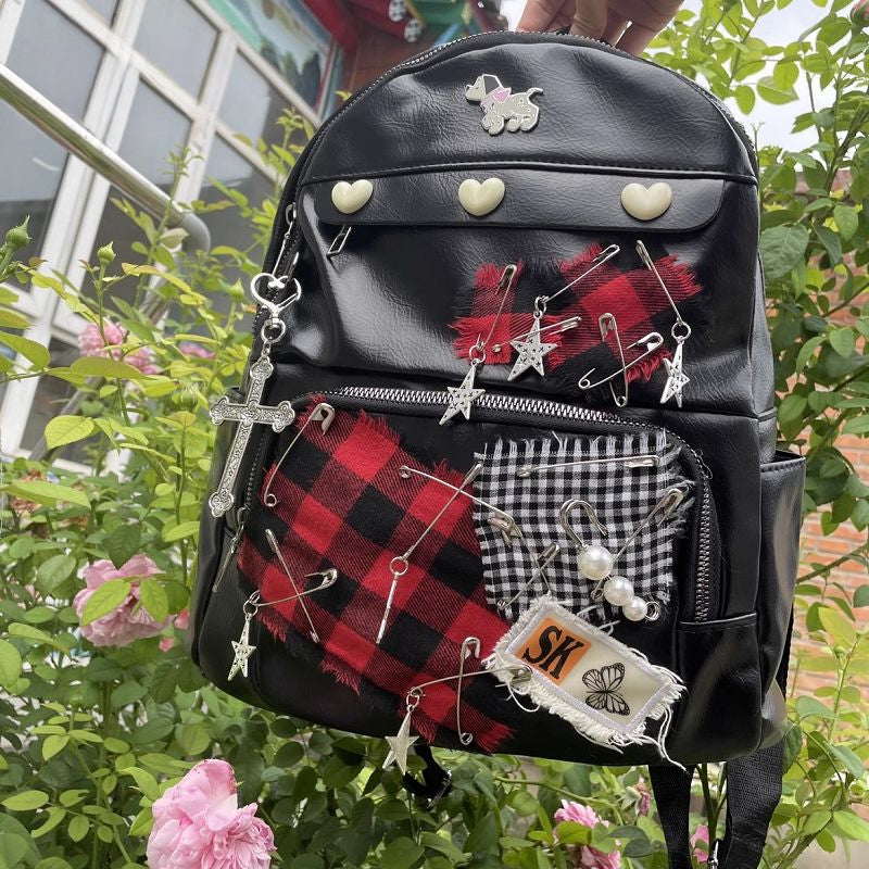 Bag Star Large Harajuku School Leather PU Punk Patch Capacity Gothic Y2K