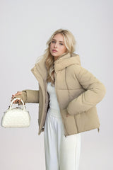 Quilted Down Blend Cropped Coat