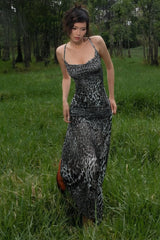Sexy Leopard Backless Cocktail Slip Dress
