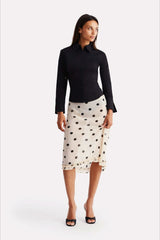 Polka Dot High Waist A-Line Skirt