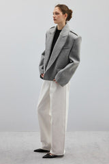Structured Wool Notch Lapel Coat