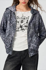 Solid Backless Mesh Zip Hoodie