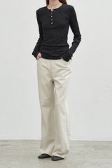 Tencel Blend Crew Neck Ribbed Slim Base Layer